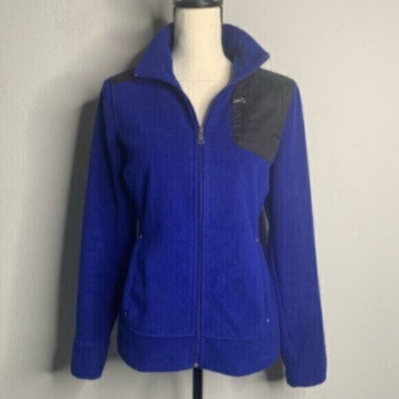 Lauren Ralph Lauren Active Blue & Black Full - Zip Sherpa Fleece Jacket - Picture 13 of 14